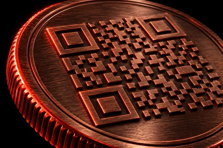 Medalhão 3D com um QR code